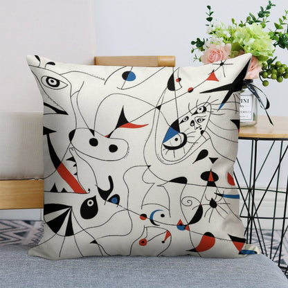 Joan Mirò #5 Linen Throw Pillow Cover
