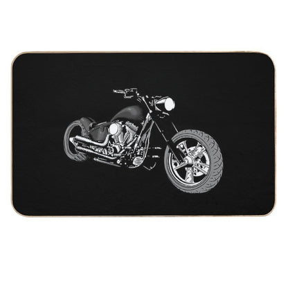 HD Softail Motorcycle, Grey And Black  Long-Lasting Bath Mat