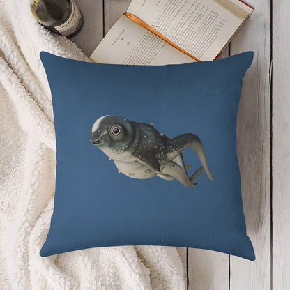 CuteFish Linen Throw Pillow Cover