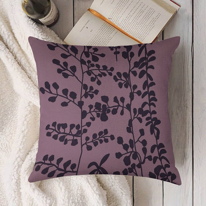 Bella’s Purple Bed Spread Print Linen Throw Pillow Cover