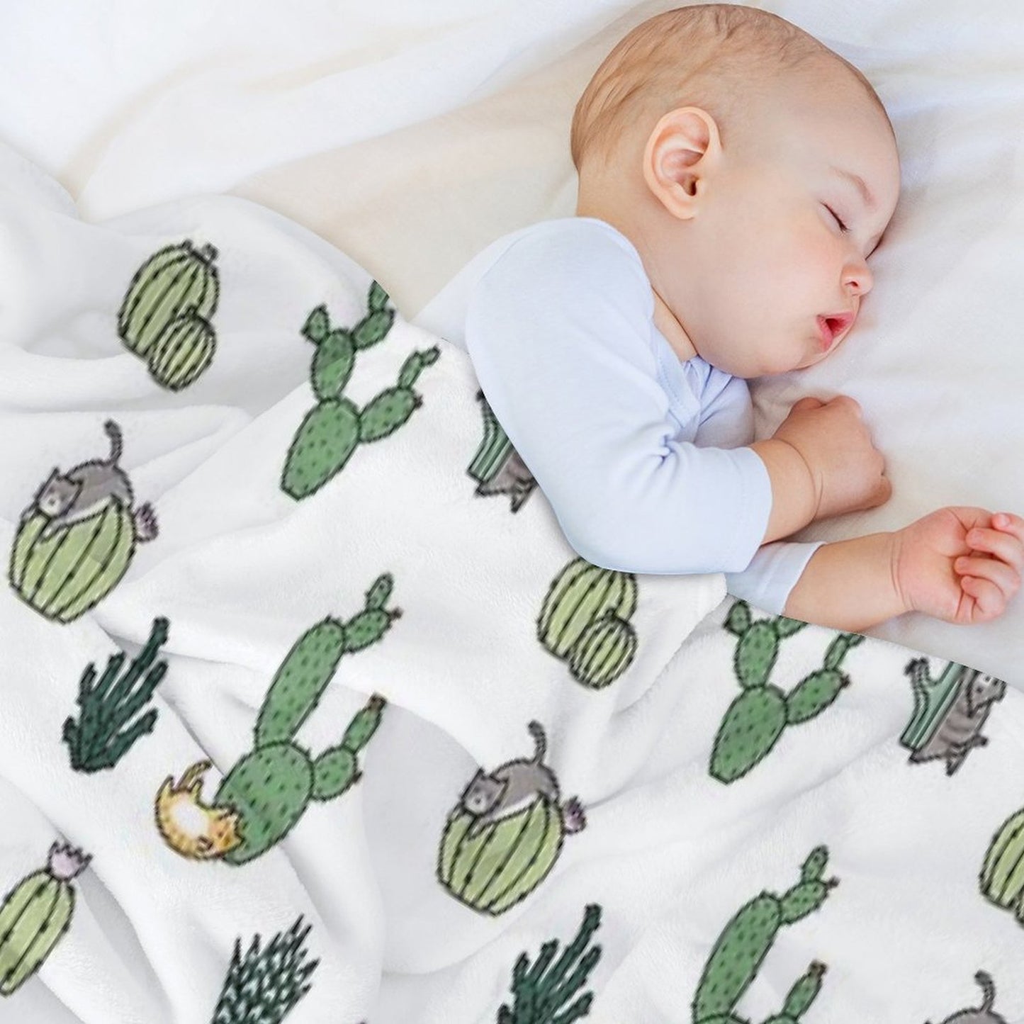 Cacti Cats Throw Blanket