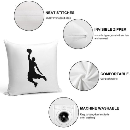 Basketball Player Design Soft Decorative Cover Throw Pillow