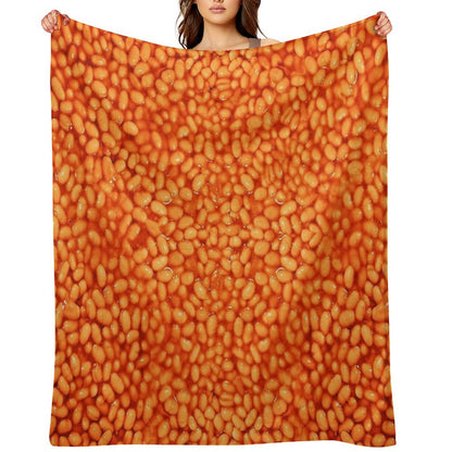 Baked Beans In Things Pattern Throw Blanket