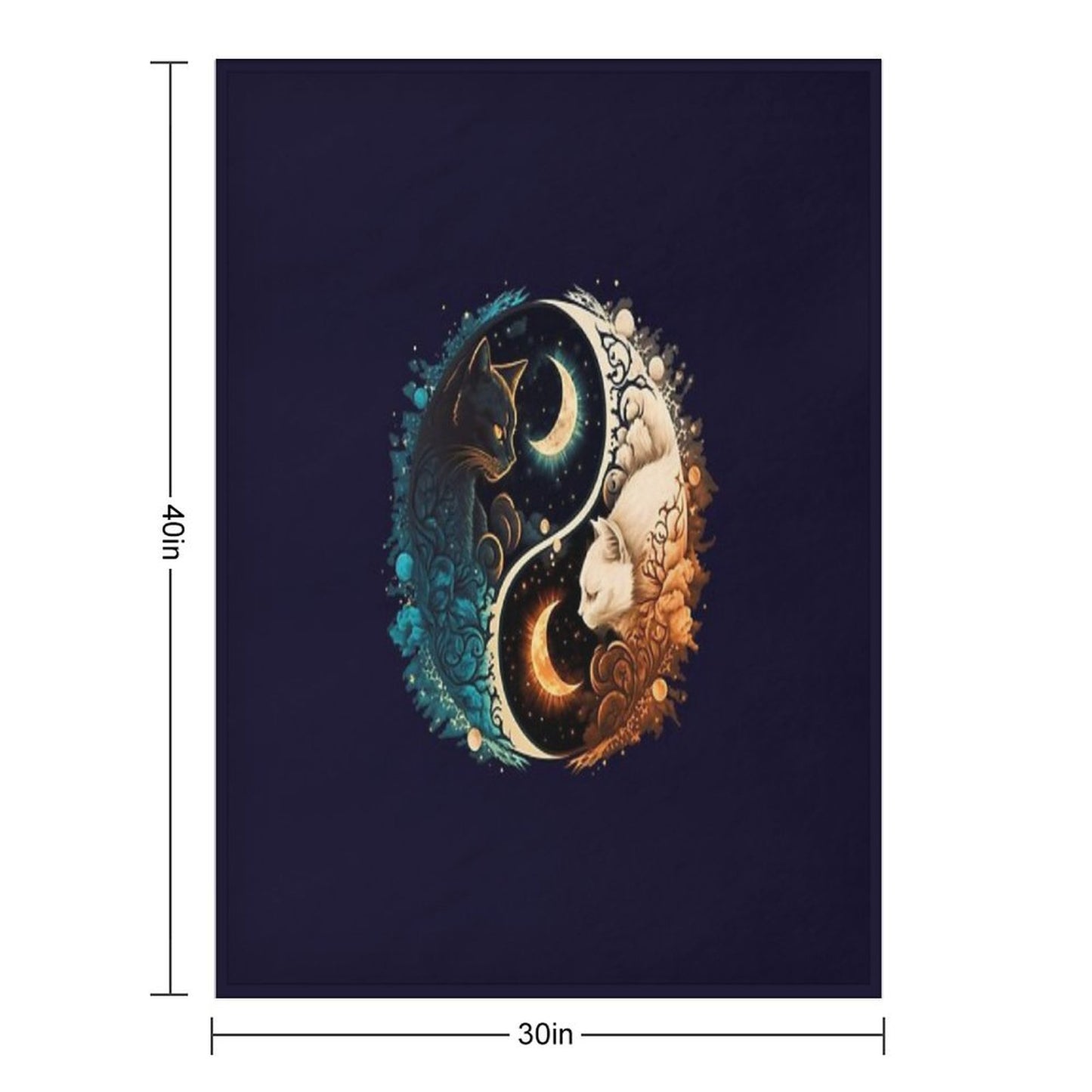 Cat Yin Yang Throw Blanket