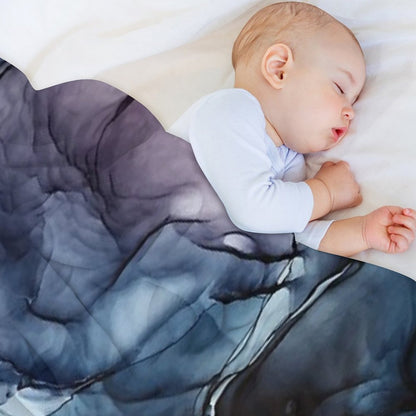 Blush And Darkness Abstract Alcohol Ink Painting Throw Blanket