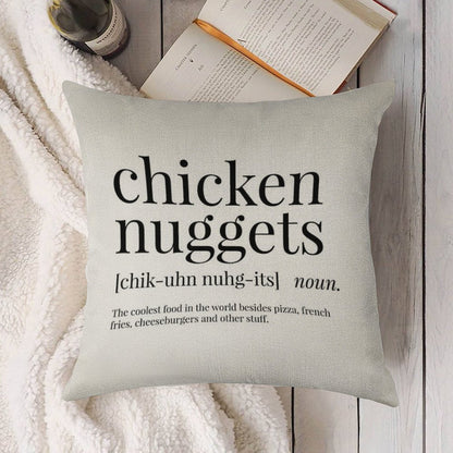 Chicken Nuggets Definition Linen Throw Pillow Cover