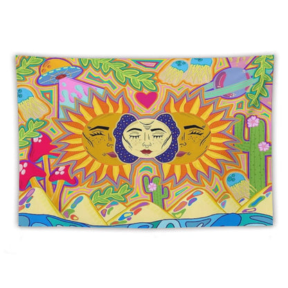 Sun And Moon Design Tapestry