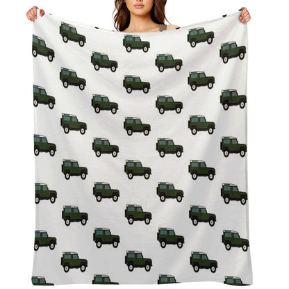 Defender SUV - British Racing Green Throw Blanket