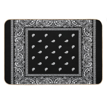 Bandana Black Bath Mat