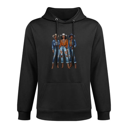 Black Cowgirl Vibes Melanin Black History Texas Cotton-Polyester Blend Hoodie