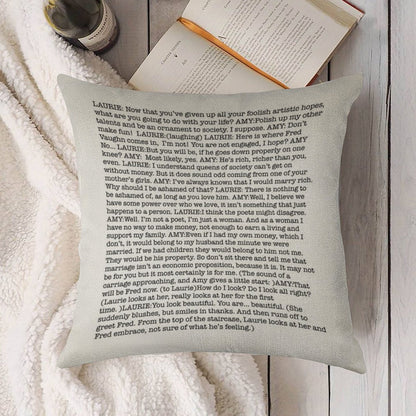 Amy March's Economic Proposition Speech Linen Throw Pillow Cover