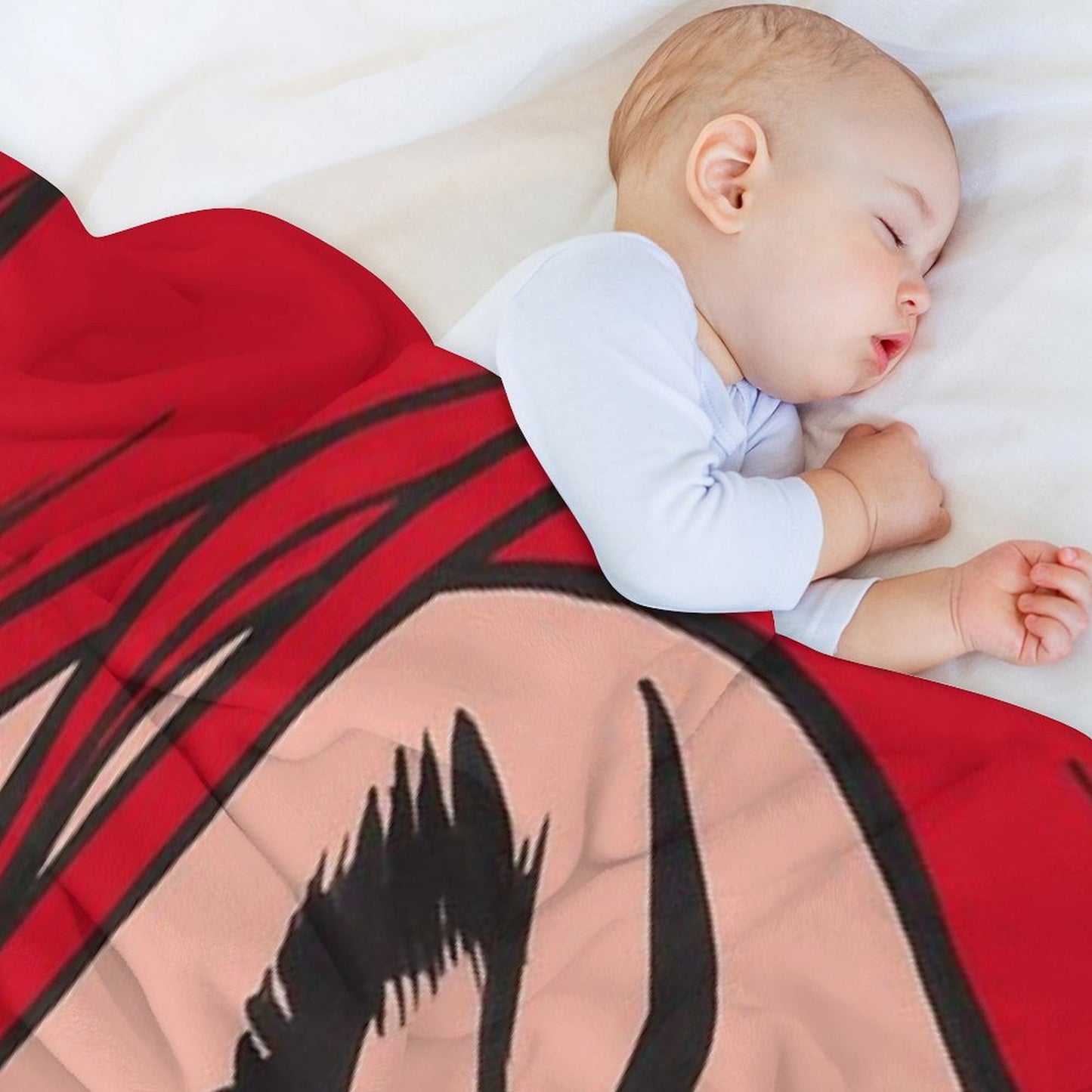 Red Crying Comic Girl Throw Blanket