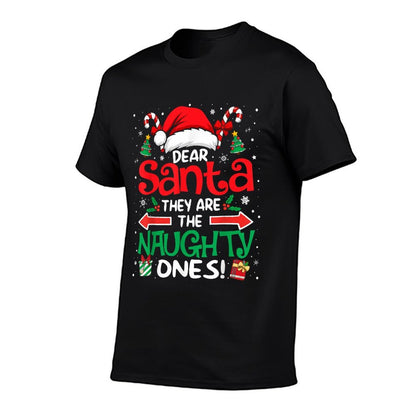 Dear Santa They Are The Naughty Ones Funny Christmas  Polyester Blend T-Shirt