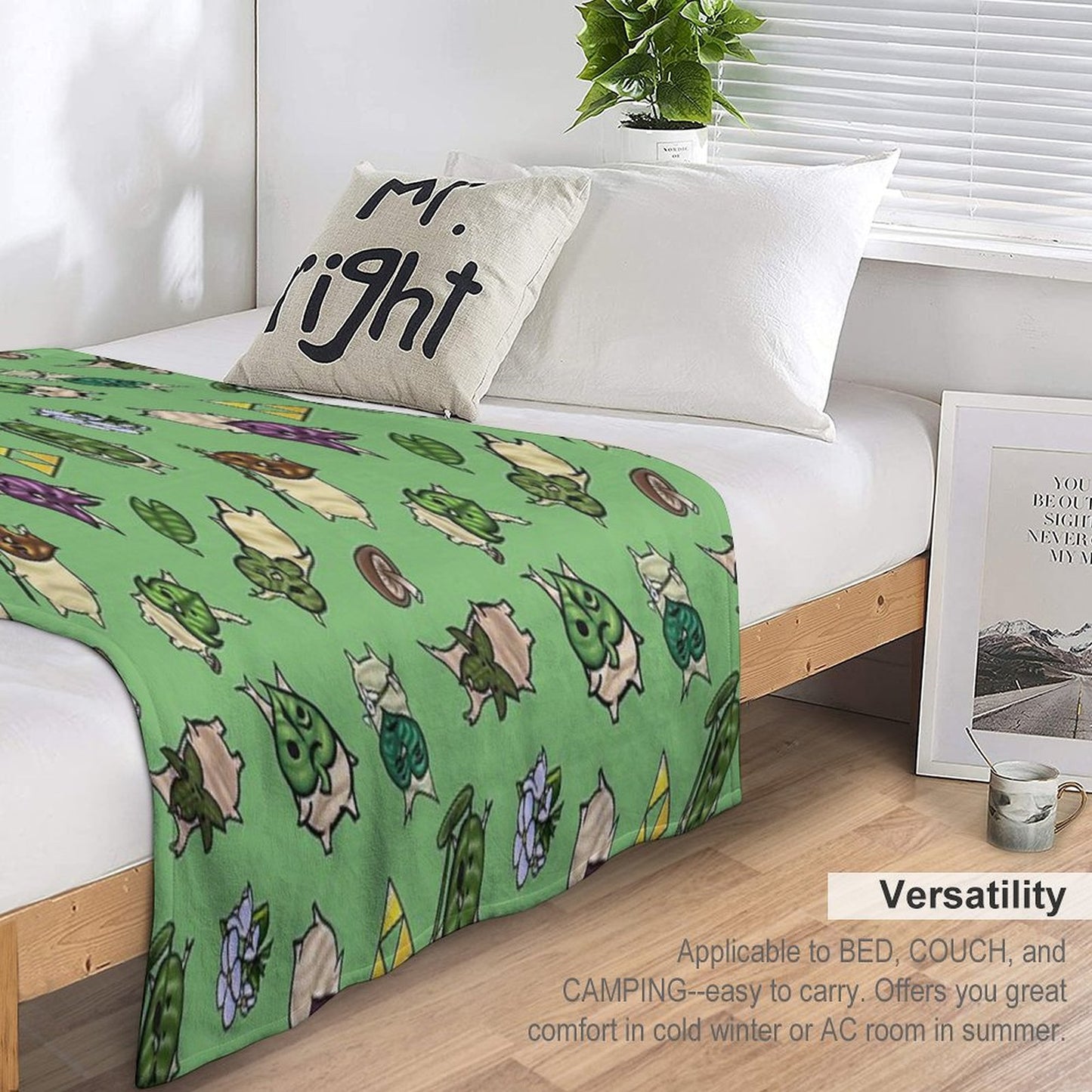 Korok Repeating Pattern (Light Green) Throw Blanket