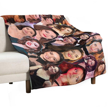 Aubrey Plaza Photo Collage Throw Blanket