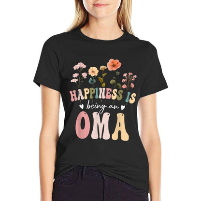 Happiness Is Being An Oma Floral Design Oma Mother&#39;s Day T-Shirt