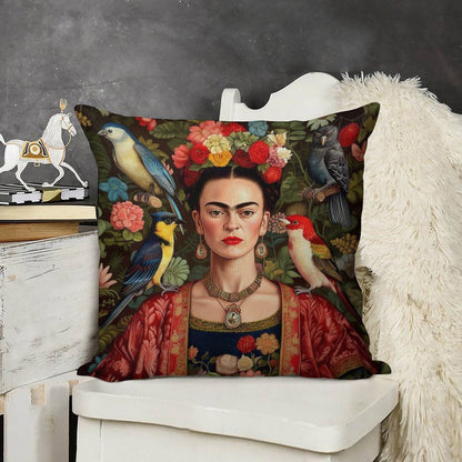 Frida Kahlo 7 Linen Throw Pillow Cover
