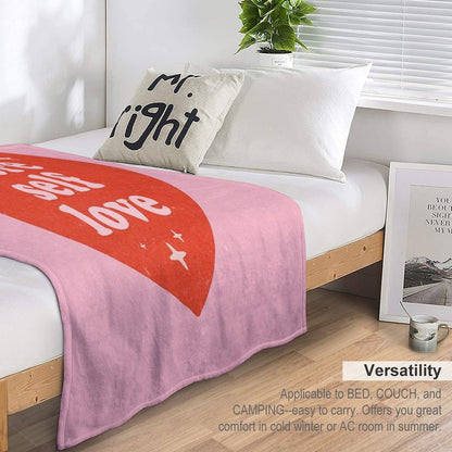 More Self Love {Pretty in Pink & Retro Red) Throw Blanket
