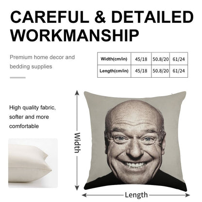 Hank Schrader Dean Norris Happy Face Linen Throw Pillow Cover