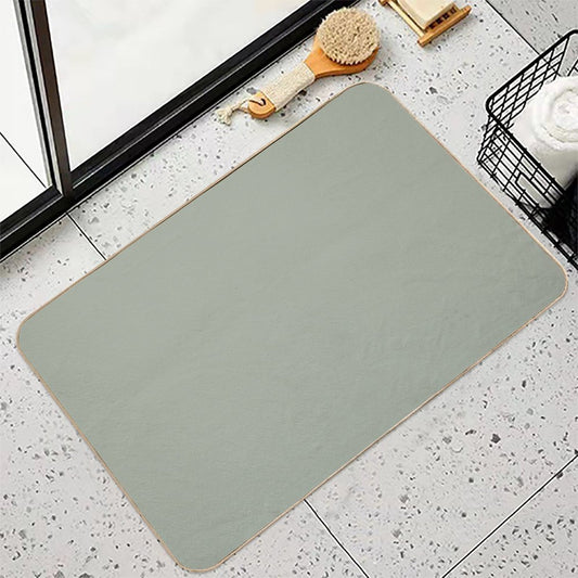 Desert Sage Grey Green Solid Color  Odorless Bath Mat