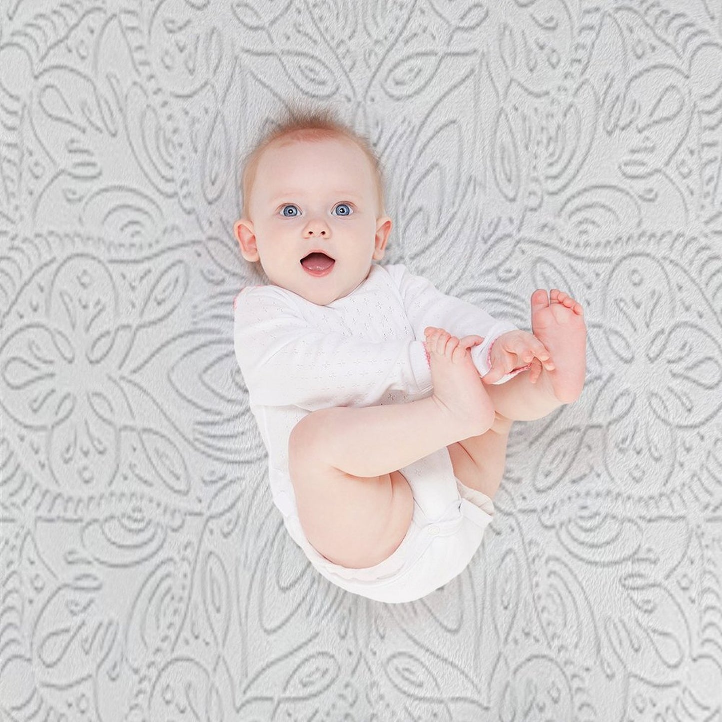 White Lace Mandala Throw Blanket