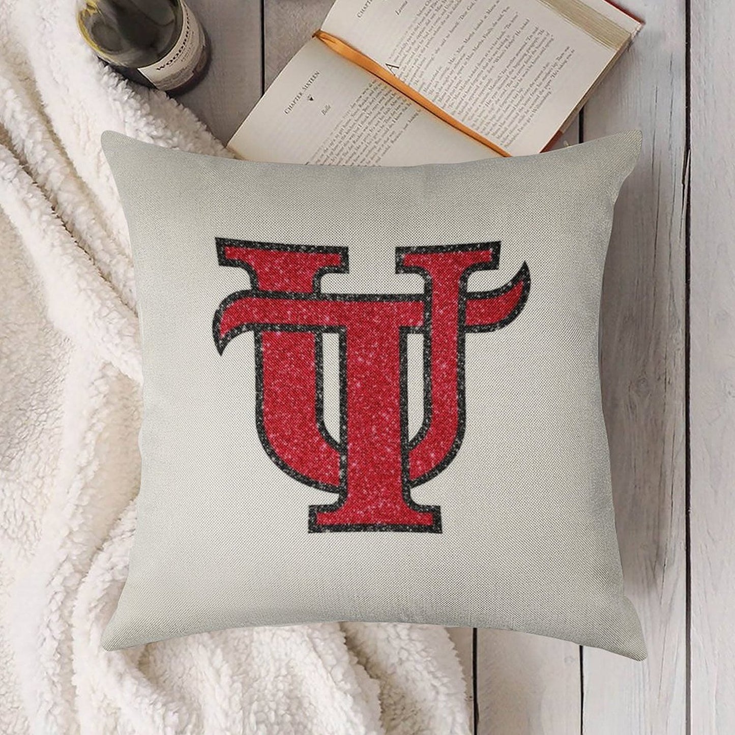 Utampa Glitter Logo Linen Throw Pillow Cover