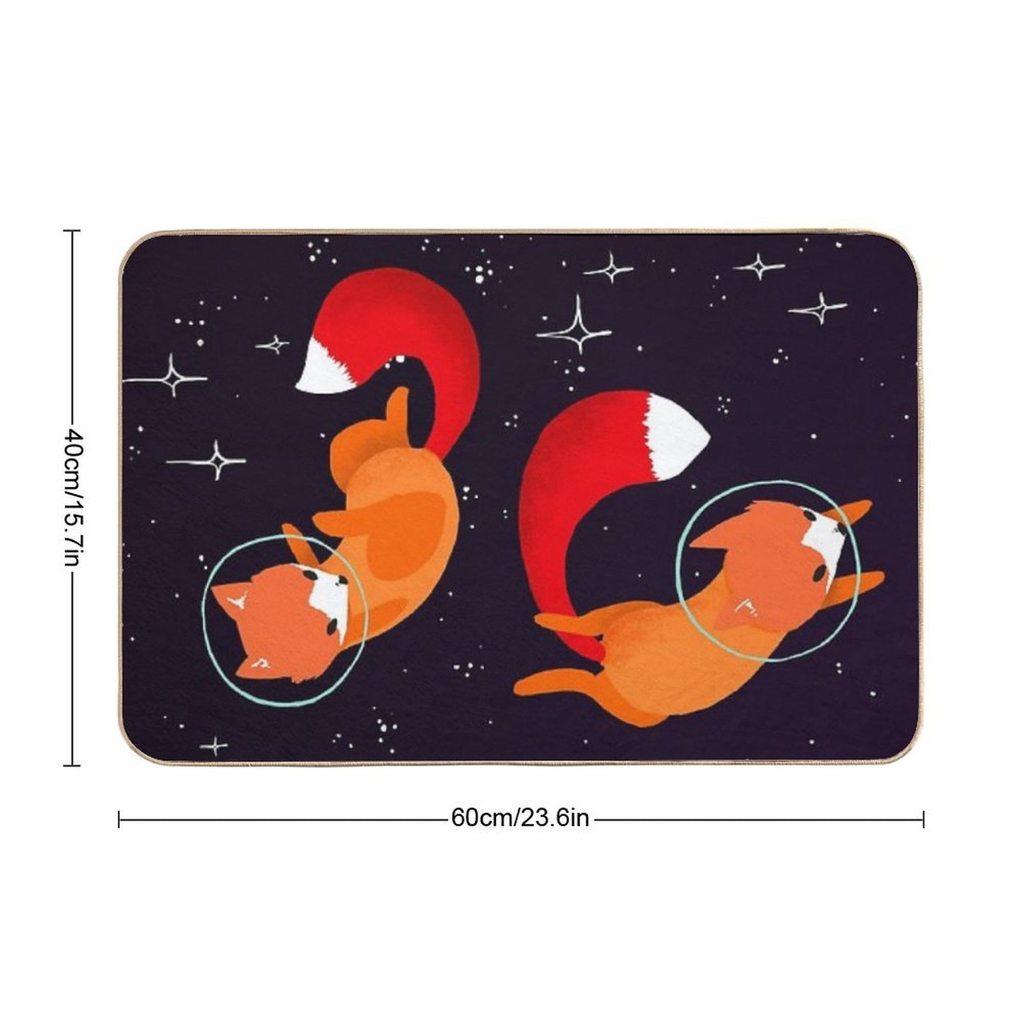 Space Foxes Bath Mat