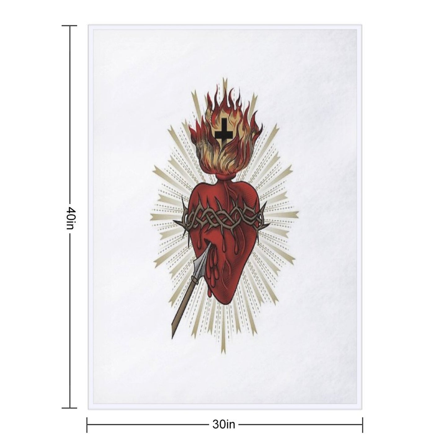 Sacred Heart of Jesus Christ Throw Blanket