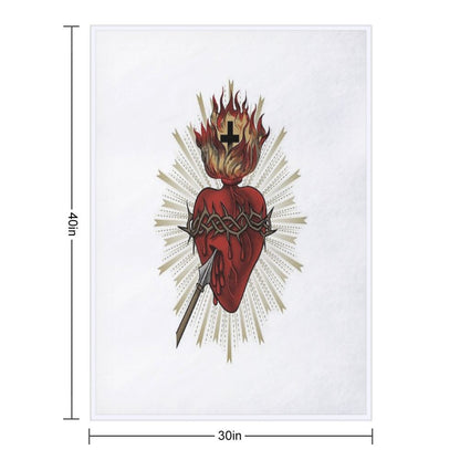 Sacred Heart of Jesus Christ Throw Blanket