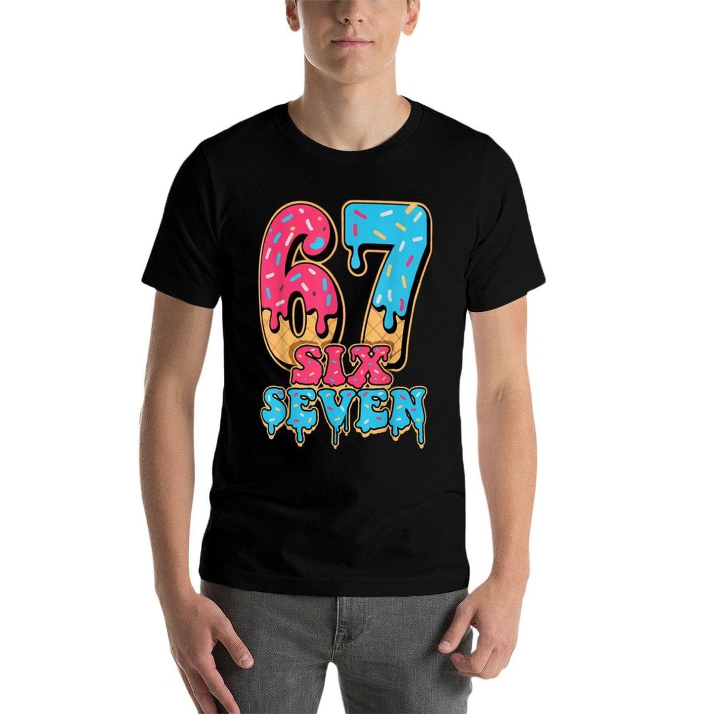 Baseball Drip Number 67 Player Or 67th Birthday  Easy-care T-Shirt