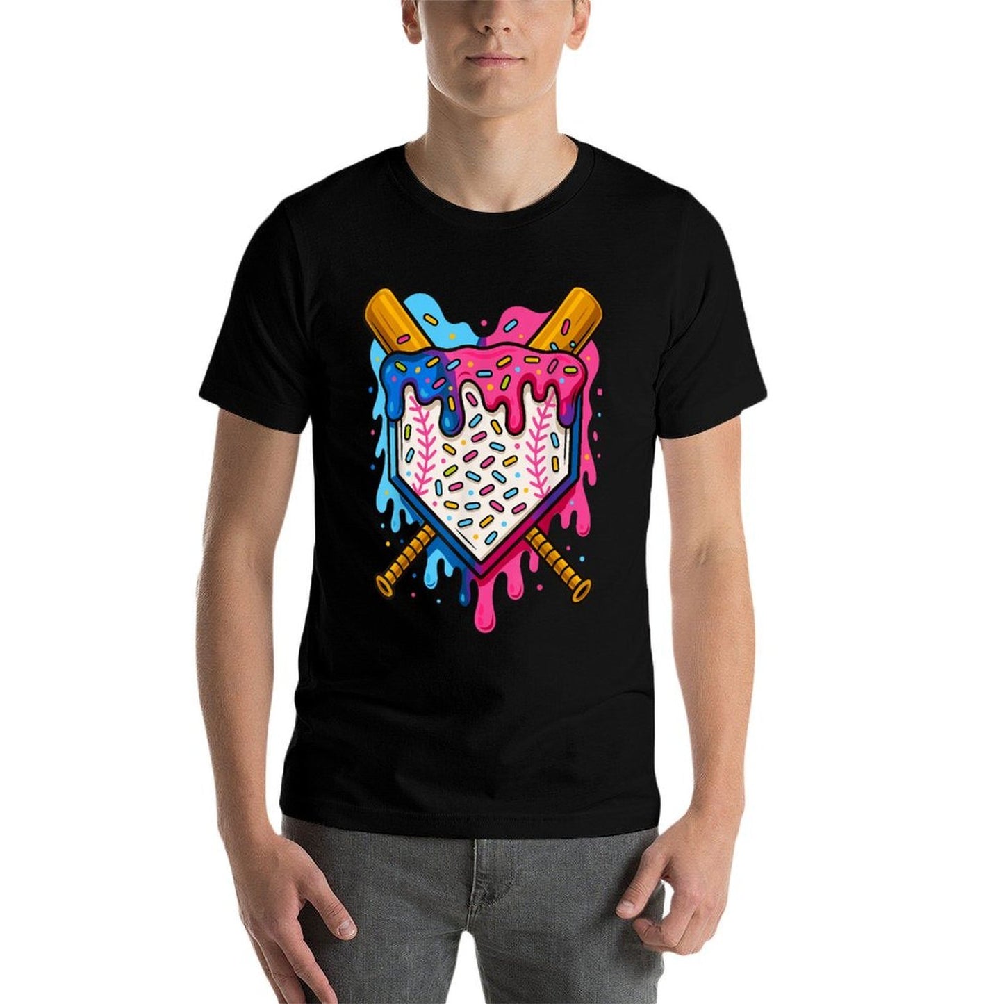 Baseball Boys Ice Cream Drip Baseball  Quick-drying T-Shirt
