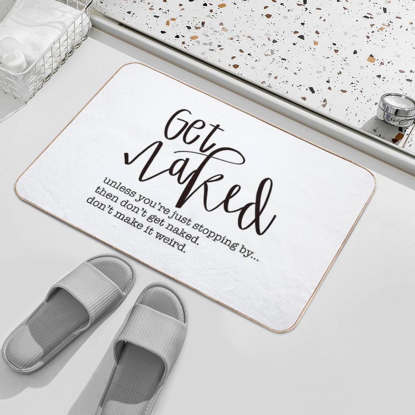 Get Naked Plain Bathroom Decor Bath Mat