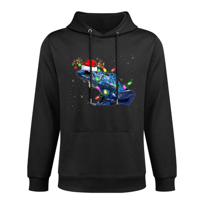 Xmas Lighting Santa Poison Dart Frog Christmas Colorfast Hoodie