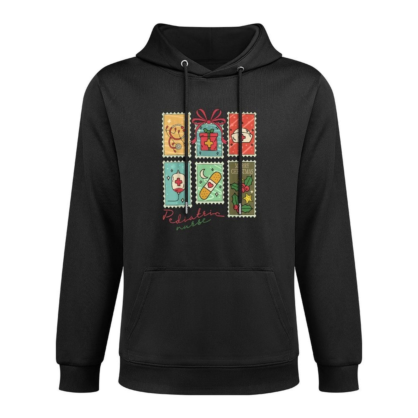 Merry Pediatric Emergency Nurse Christmas Retro Groovy All-Day Comfort Hoodie