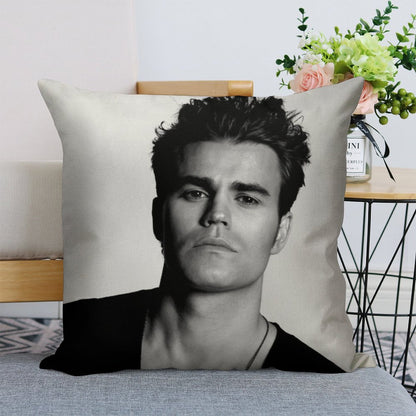 Paul Wesley Black And White Linen Throw Pillow Cover