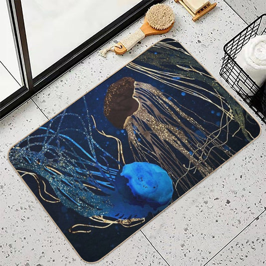 Metallic Jellyfish IV  Non-Slip Bath Mat