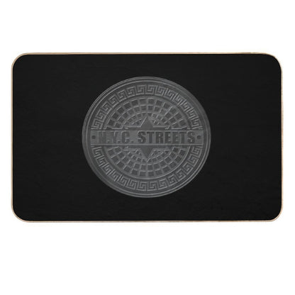Manhole Covers NYC Black Durable Bath Mat