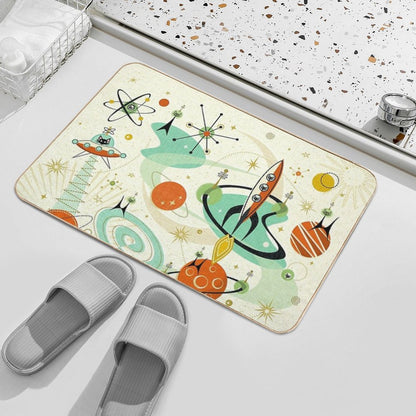 Atomic Cats in Space ©studioxtine Bath Mat
