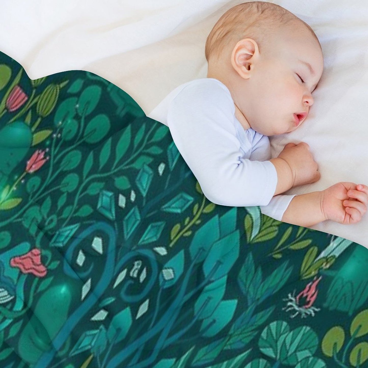 Emerald Forest Keepers. Fairy Woodland Creatures. Tree, Plants And Mushrooms Throw Blanket