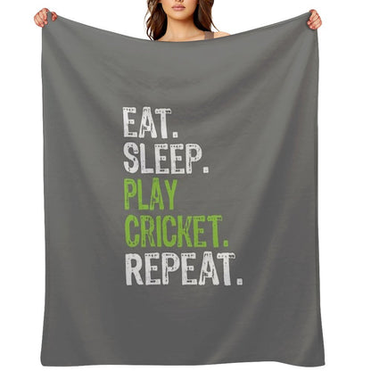 Best Eat Sleep Cricket Gift Design Throw Blanket