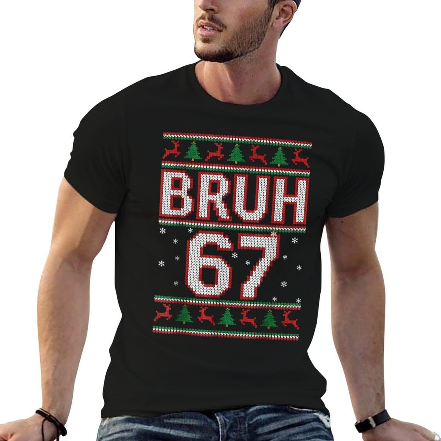 Funny Bruh 67 Christmas Holiday Women Kids Xmas Pajamas  Soft T-Shirt