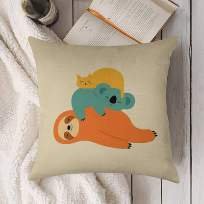 Being Lazy Linen Throw Pillow Cover
