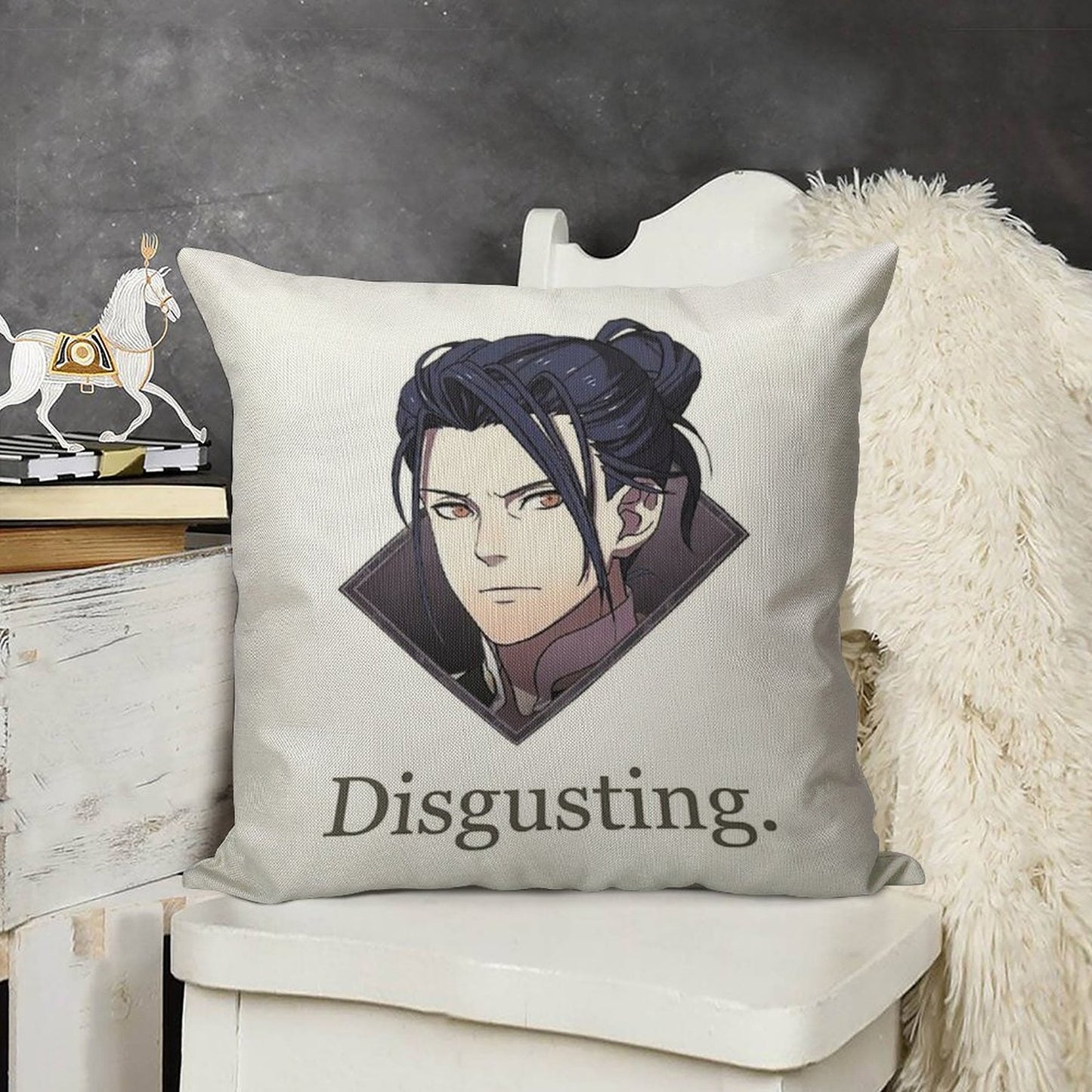 Felix Disgusting V2 Linen Throw Pillow Cover