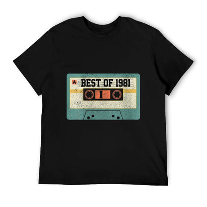 Womens Best Of 1981 Vintage Retro Cassette Funny 40th Birthday Gift  Polyester Blend T-Shirt