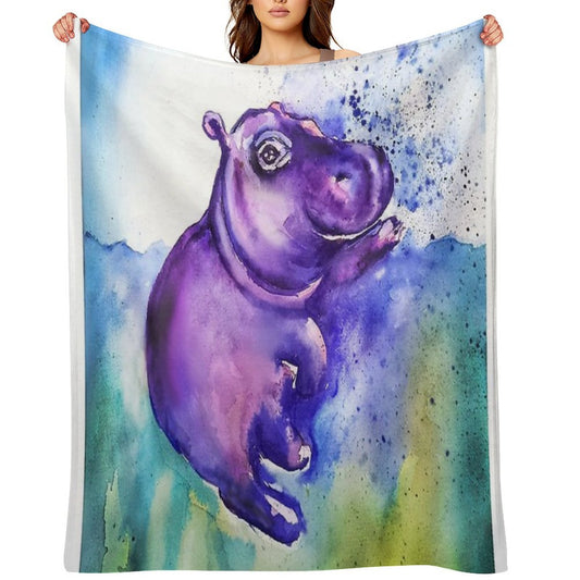 Baby Hippo Throw Blanket
