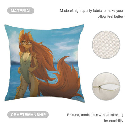 Seaside Linen Throw Pillow Cover