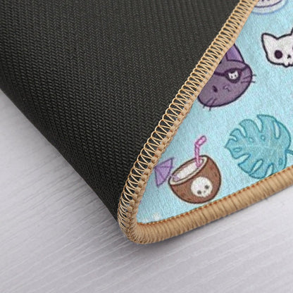 Pirate Cat  Turquoise  Nikury Bath Mat