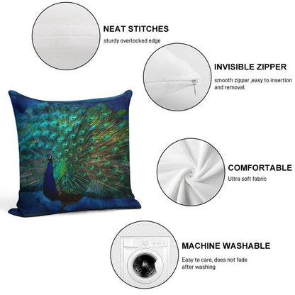 Being Yourself - Peacock Art Soft Hidden Zipper Throw Pillow