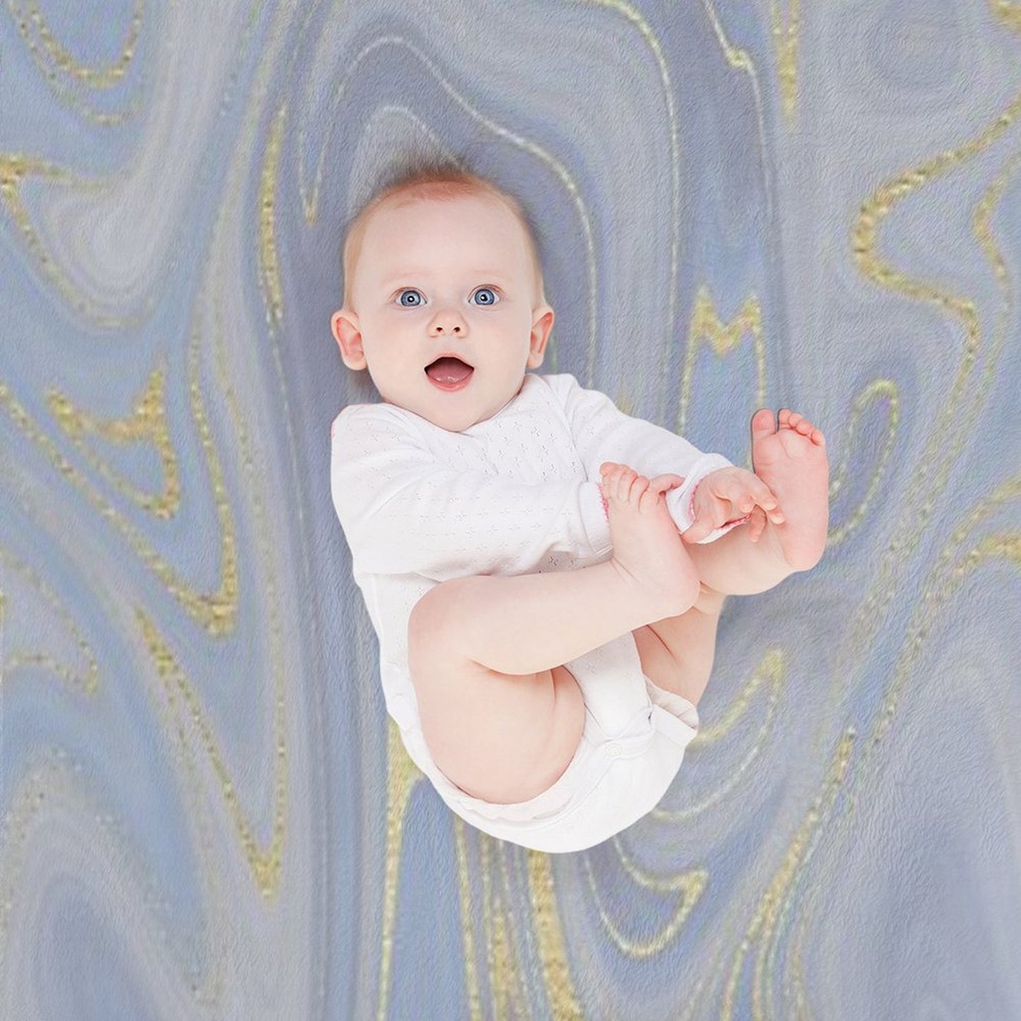 Blue Marble Swirls Throw Blanket