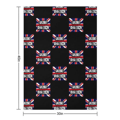 Union Jack. Punks Not Dead Throw Blanket